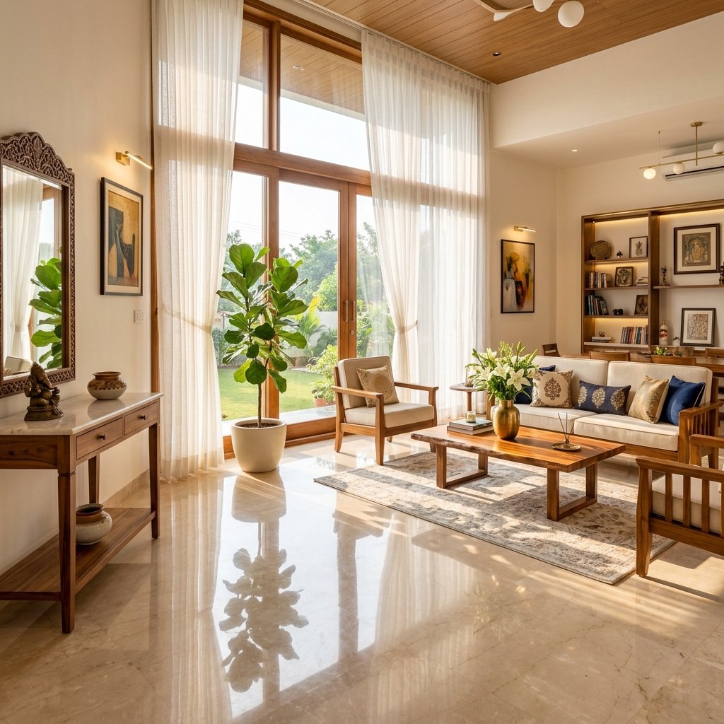 Clean and sanitized Indian home living space